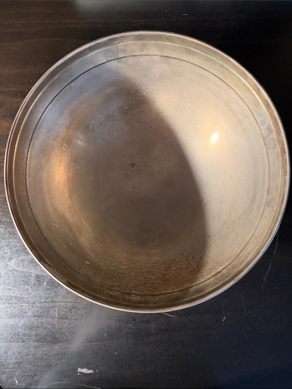 Discontinued Pottery Barn Large Antique Silver Engraved Sentiment Bowl